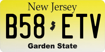 NJ license plate B58ETV