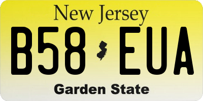 NJ license plate B58EUA