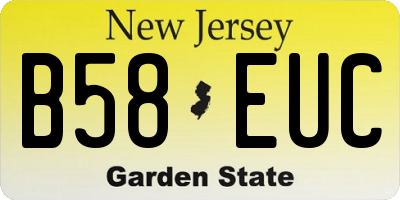 NJ license plate B58EUC