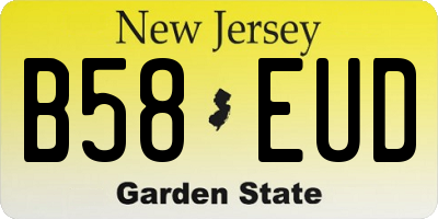 NJ license plate B58EUD