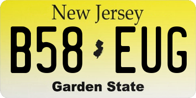 NJ license plate B58EUG