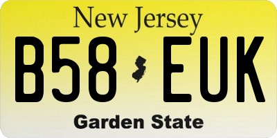 NJ license plate B58EUK