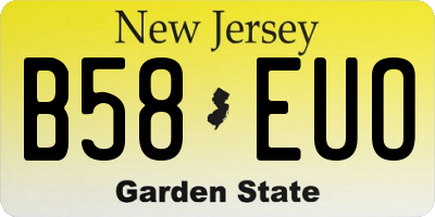 NJ license plate B58EUO