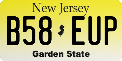 NJ license plate B58EUP