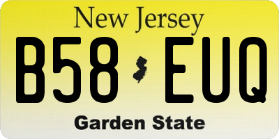 NJ license plate B58EUQ
