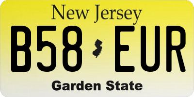NJ license plate B58EUR