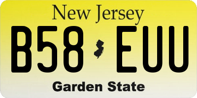 NJ license plate B58EUU