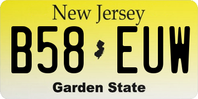 NJ license plate B58EUW