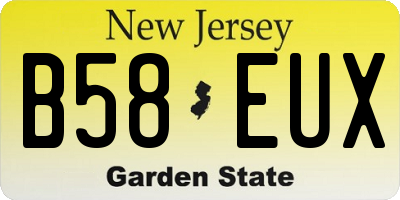 NJ license plate B58EUX