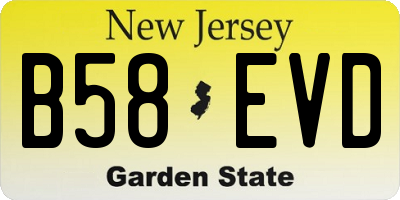 NJ license plate B58EVD