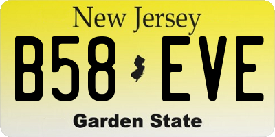 NJ license plate B58EVE