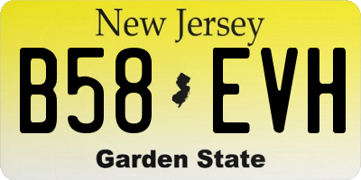 NJ license plate B58EVH