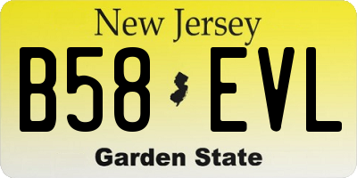 NJ license plate B58EVL