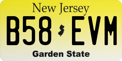 NJ license plate B58EVM