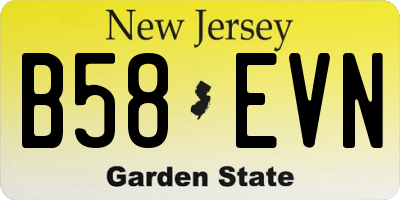 NJ license plate B58EVN