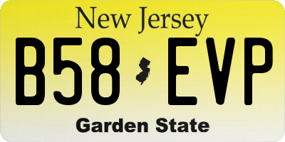 NJ license plate B58EVP