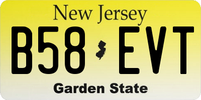NJ license plate B58EVT