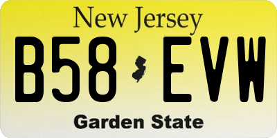 NJ license plate B58EVW