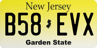 NJ license plate B58EVX