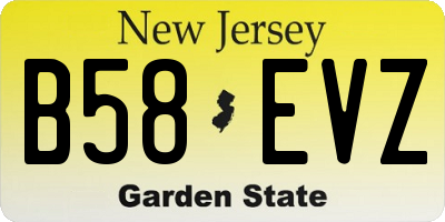 NJ license plate B58EVZ