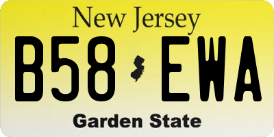 NJ license plate B58EWA