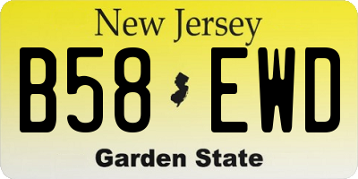 NJ license plate B58EWD