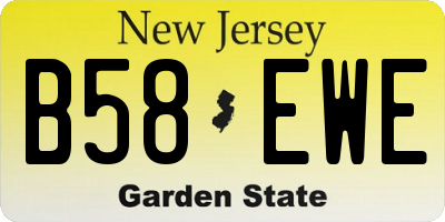 NJ license plate B58EWE
