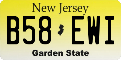 NJ license plate B58EWI