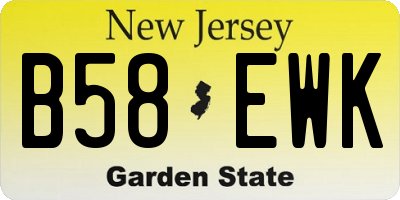 NJ license plate B58EWK