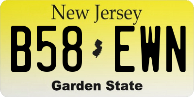 NJ license plate B58EWN