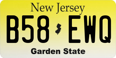 NJ license plate B58EWQ