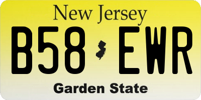 NJ license plate B58EWR
