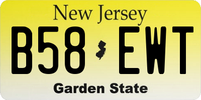 NJ license plate B58EWT