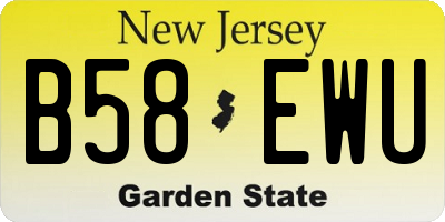 NJ license plate B58EWU