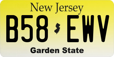NJ license plate B58EWV