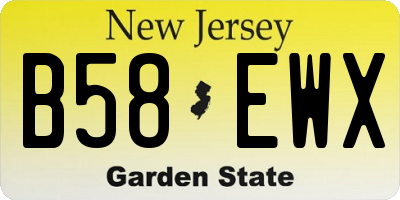 NJ license plate B58EWX