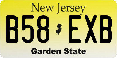 NJ license plate B58EXB