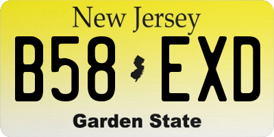 NJ license plate B58EXD