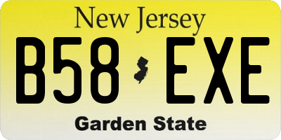 NJ license plate B58EXE