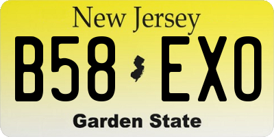 NJ license plate B58EXO