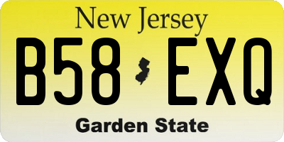 NJ license plate B58EXQ