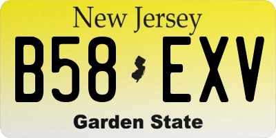 NJ license plate B58EXV