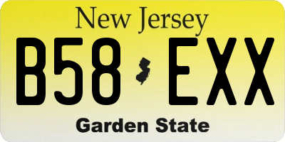 NJ license plate B58EXX