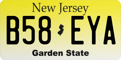 NJ license plate B58EYA