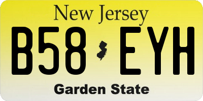 NJ license plate B58EYH