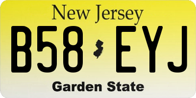 NJ license plate B58EYJ