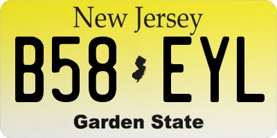 NJ license plate B58EYL