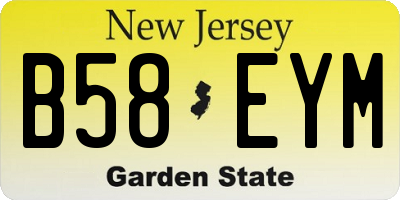 NJ license plate B58EYM