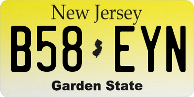 NJ license plate B58EYN