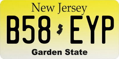 NJ license plate B58EYP